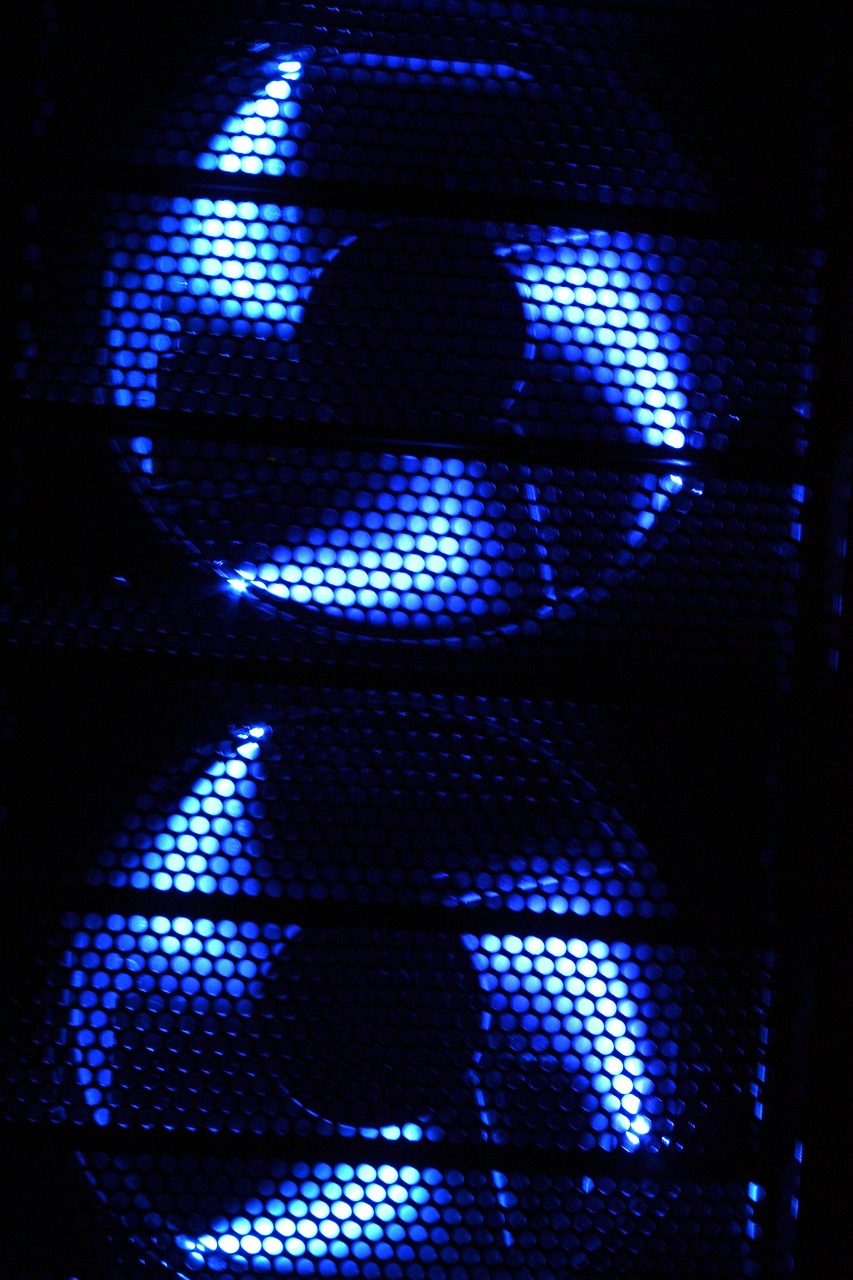 fan, pc, case fan, edp, computer, two, blue, technology